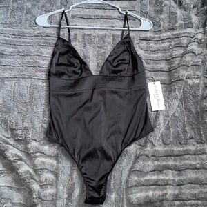NWT for love & lemons black silk bodysuit